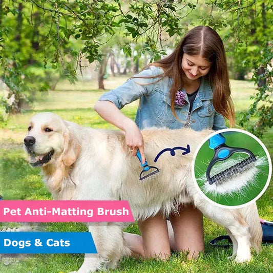 Professional Pet Deshedding Brush Dog